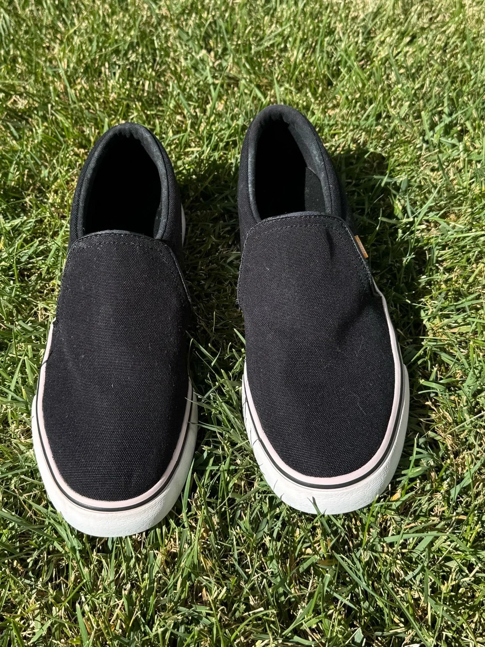Nike Black Slip-On Canvas Loafers with White Sole